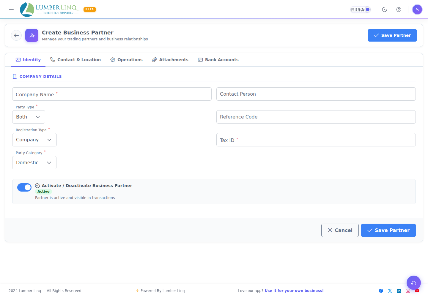 Create Identity tab