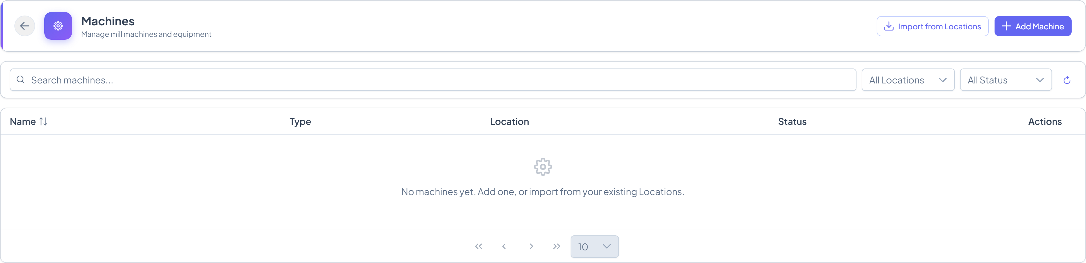 Machines page