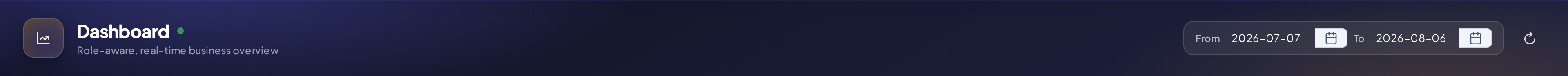 Dashboard header