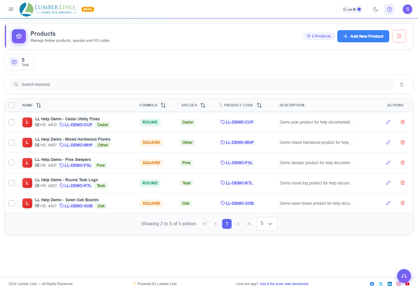 Product list