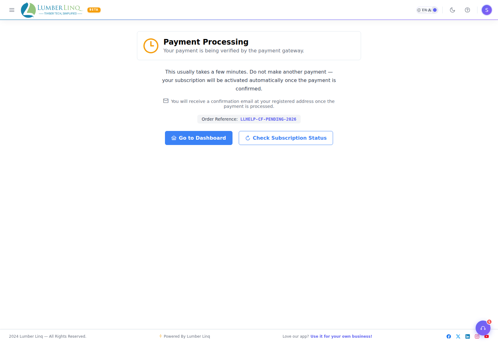 Payment pending