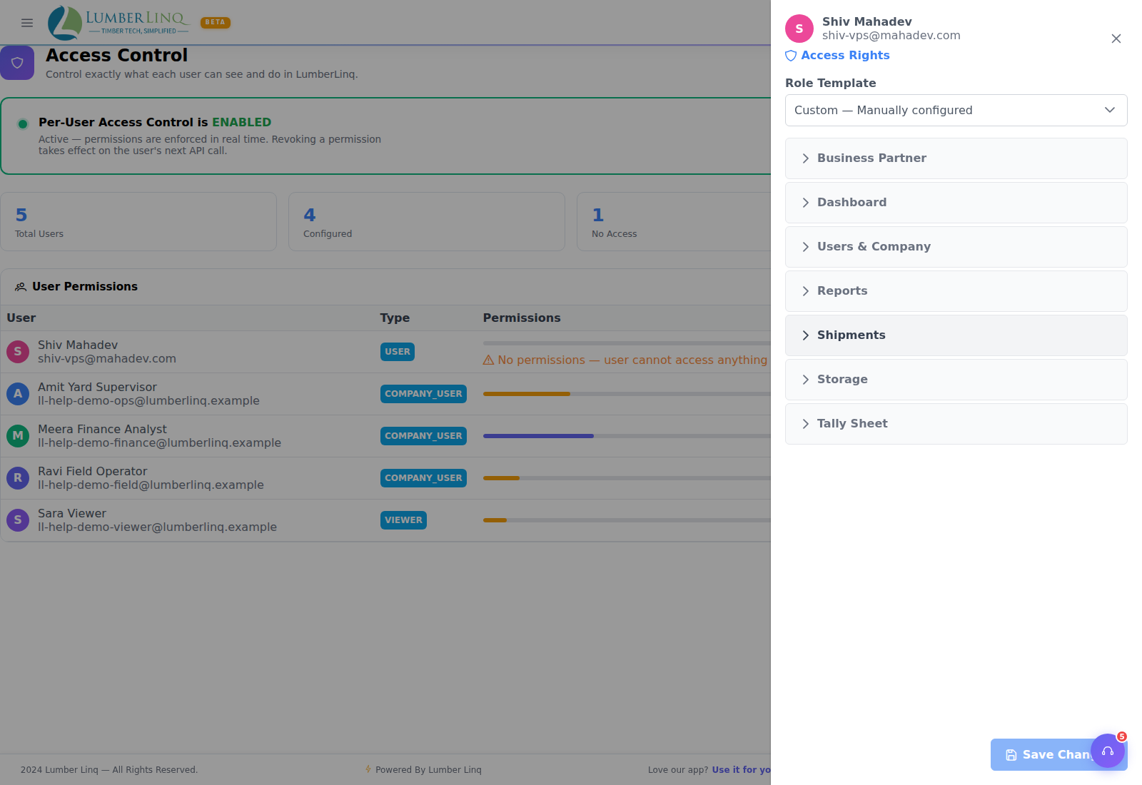 Configure user sidebar