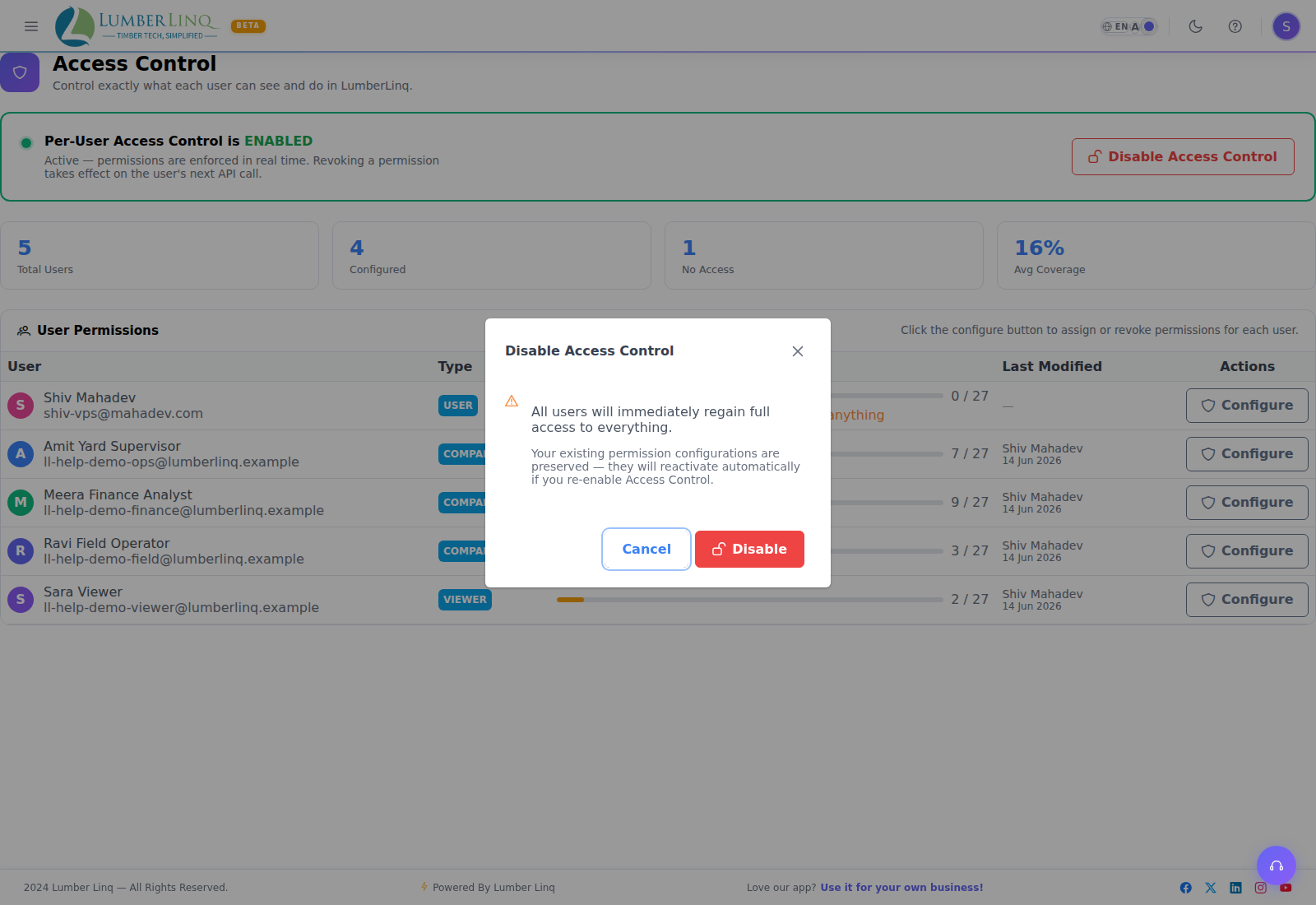 Disable confirmation dialog