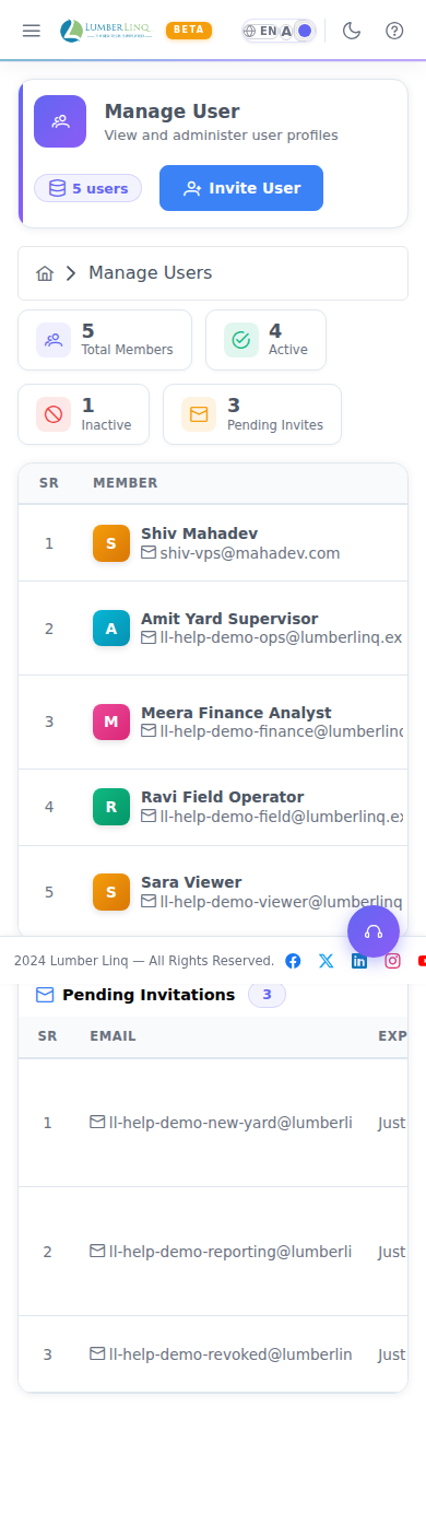 Mobile Manage User