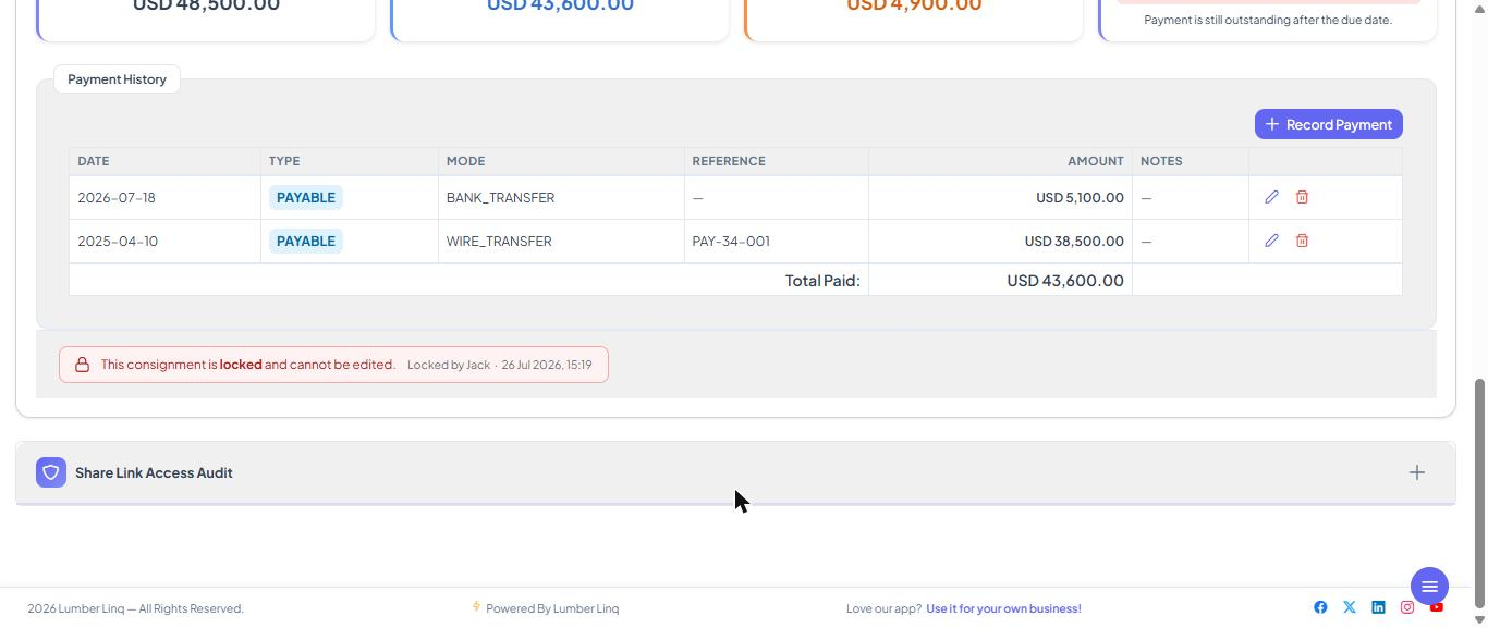 Payments summary